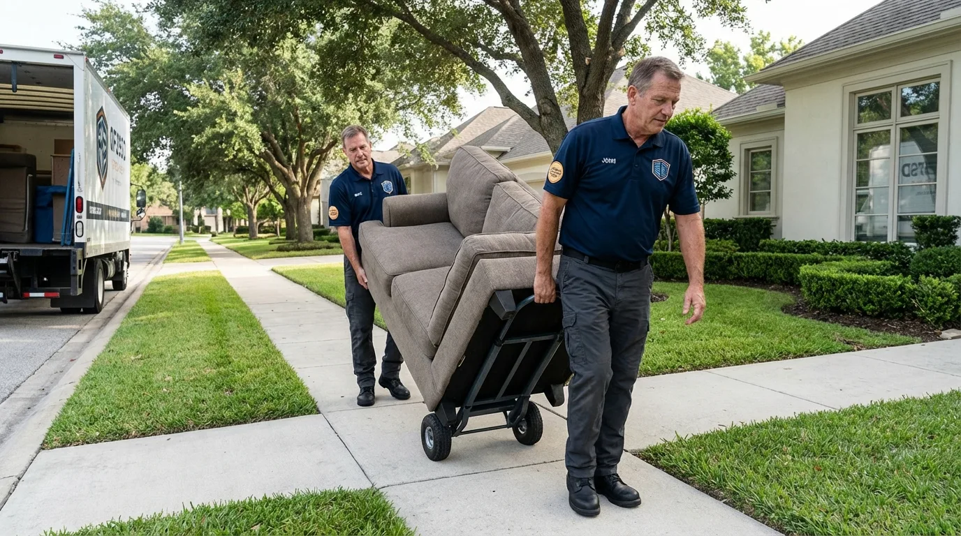 Local residential moving crew loading furniture in Caliente, NV